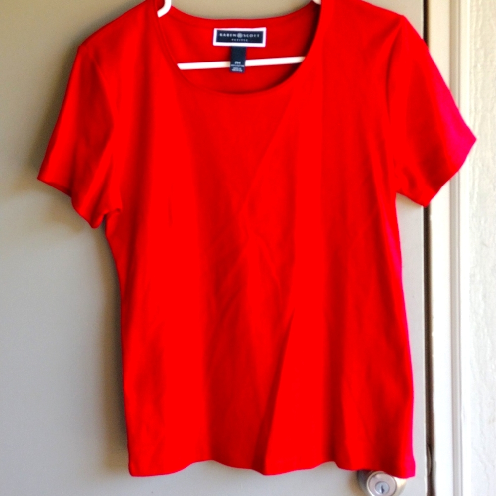 Karen Scott Women's PM scoop neck tshirt